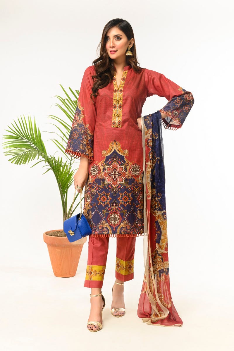 Ready to Wear 3 Pcs Lawn Dress by Zaiwa 08
