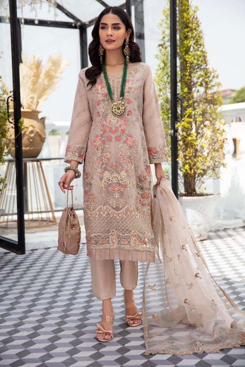 Organza Embroidered Hand work Detailed Dress by Simrans 04