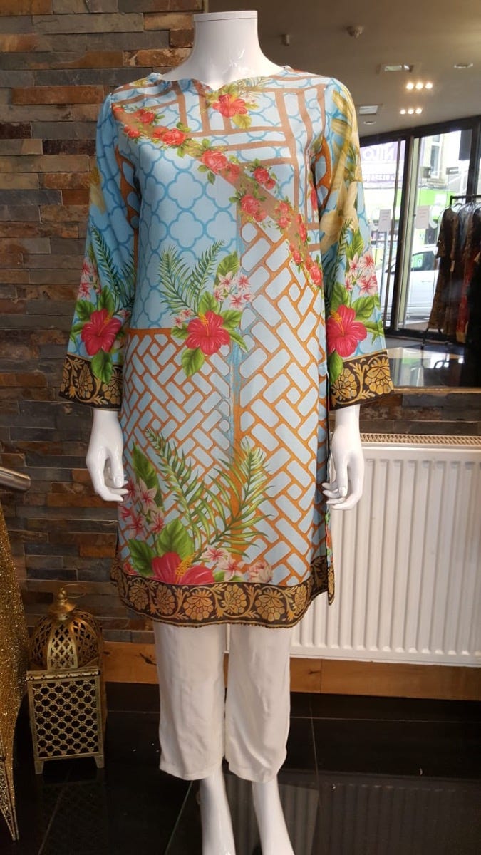 Digital Printed 2 Pcs Dress by Zaiwa 10