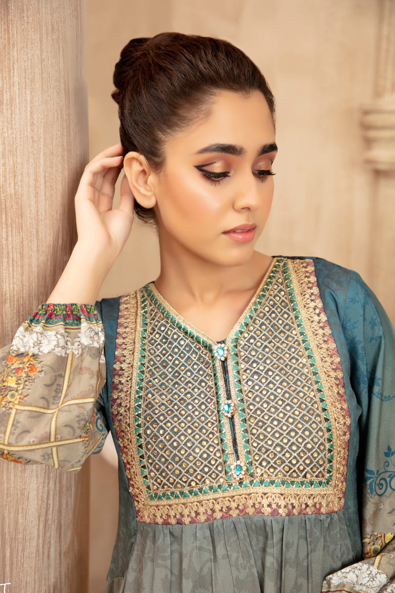 Grip Silk Ready to Wear Embroidered kurta by Mona 02