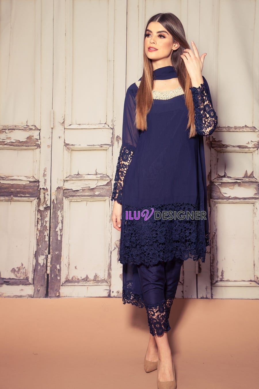 Navy Elegance Luxury pret by Gulwarun