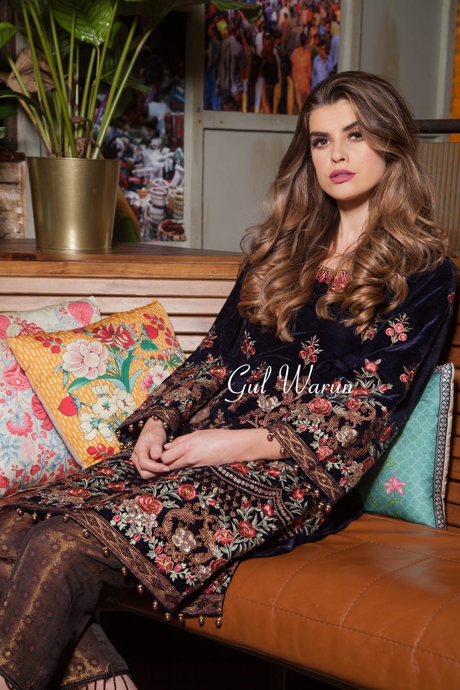 Imperial Luxury Velvet Dress by Gulwarun