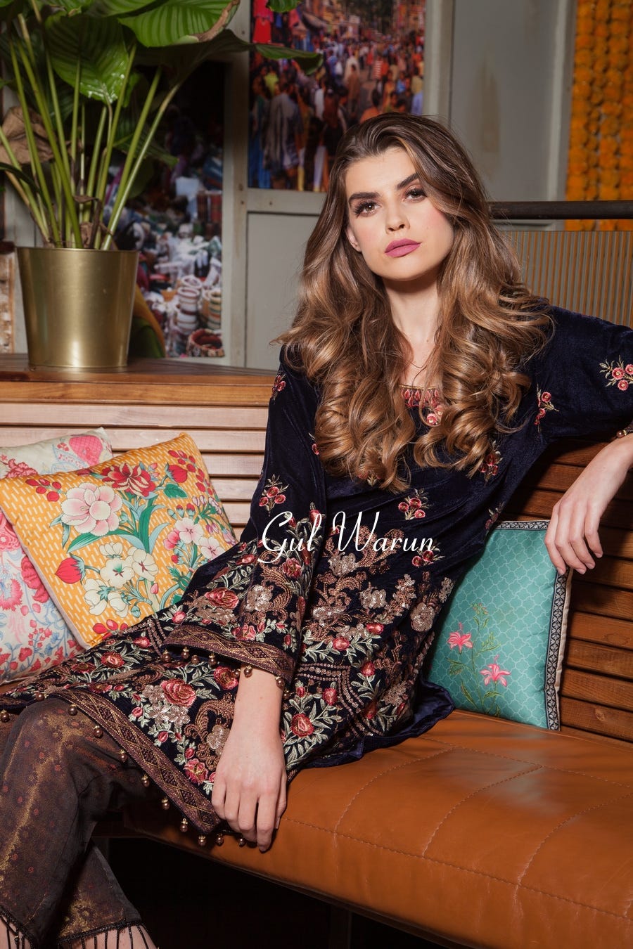 Imperial Luxury Velvet Dress by Gulwarun
