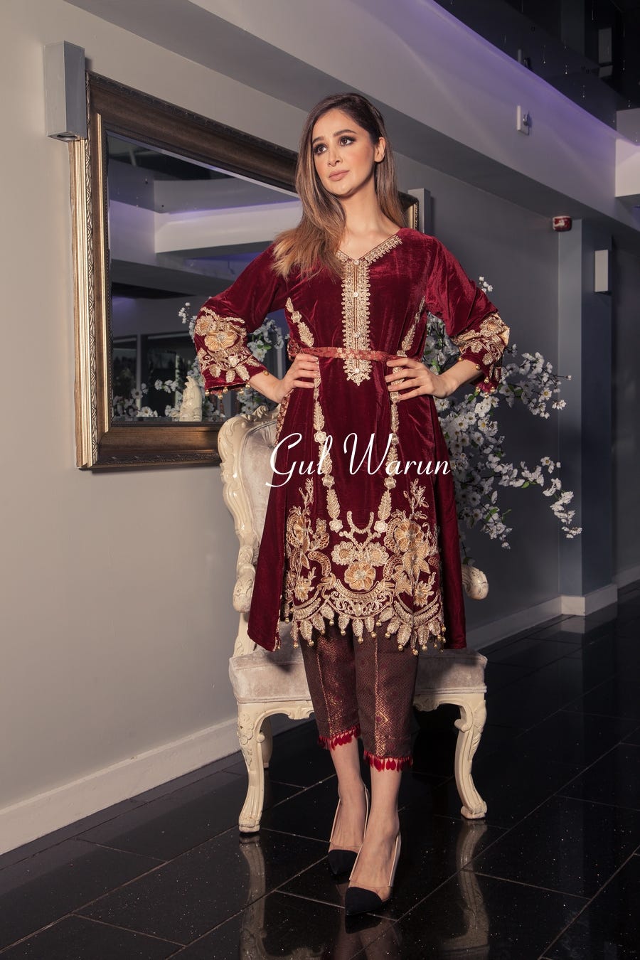 Aniq Velvet Luxury Pret by Gulwarun
