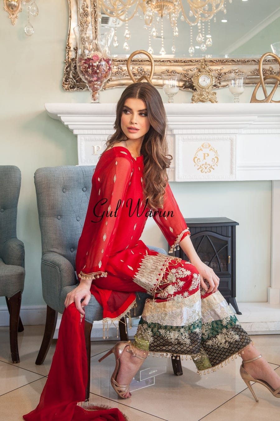 Red Charm Luxury Pret by Gulwarun