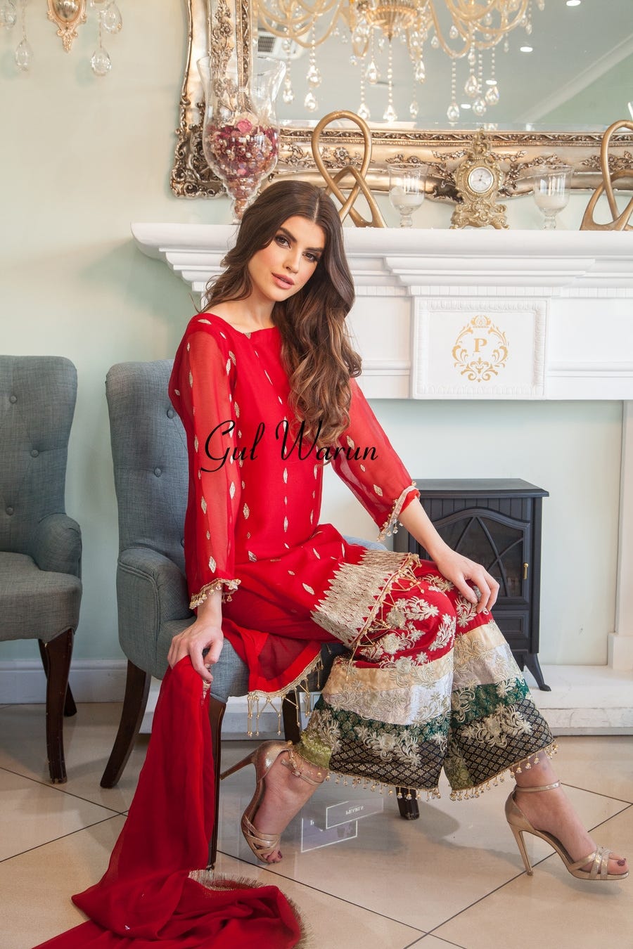 Red Charm Luxury Pret by Gulwarun