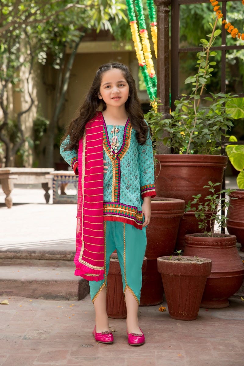 Kids Gulwarun Ready to Wear Eid Dress 01