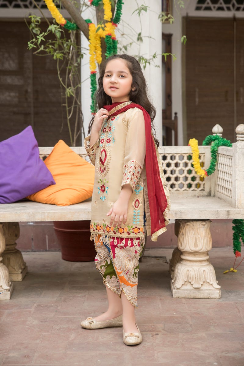 Kids Gulwarun Ready to Wear Eid Dress 05A