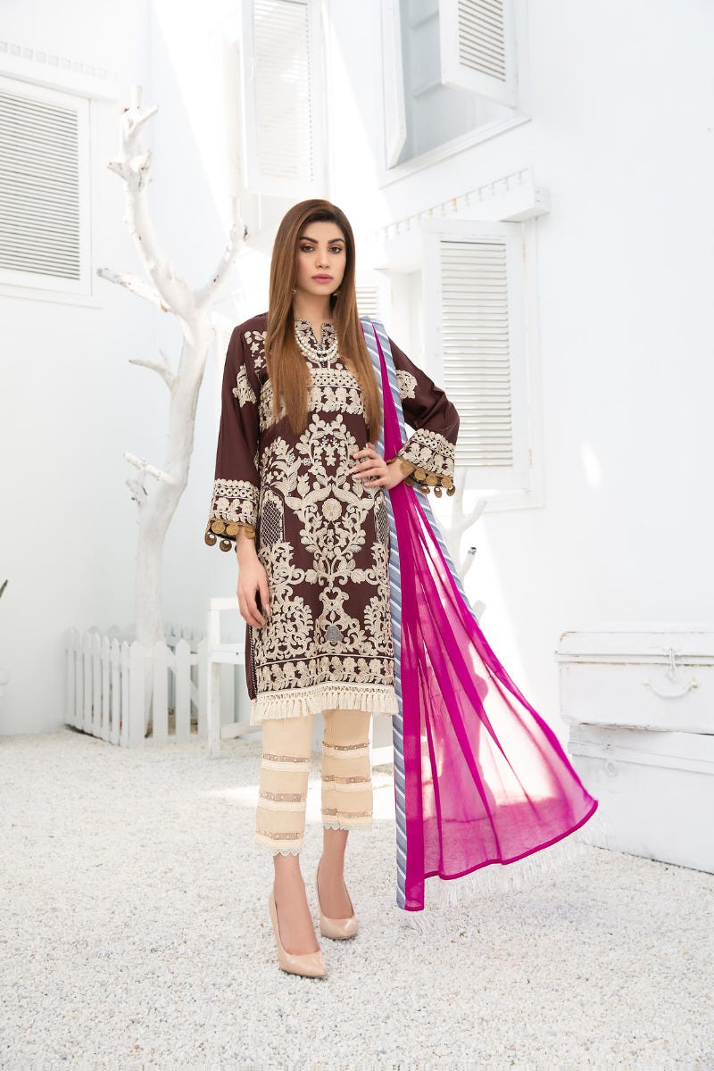 Ready to Wear 3pcs Embroidered Dress by Gulwarun 03