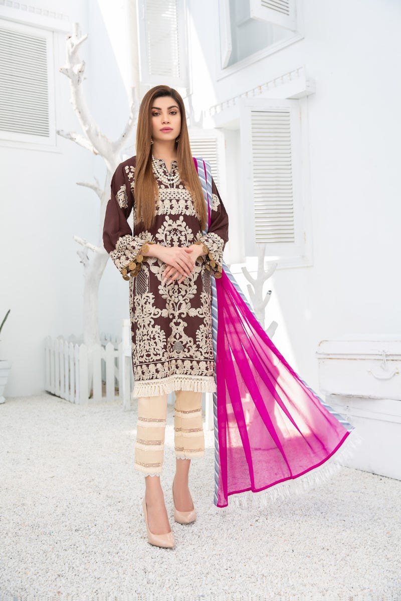 Ready to Wear 3pcs Embroidered Dress by Gulwarun 03