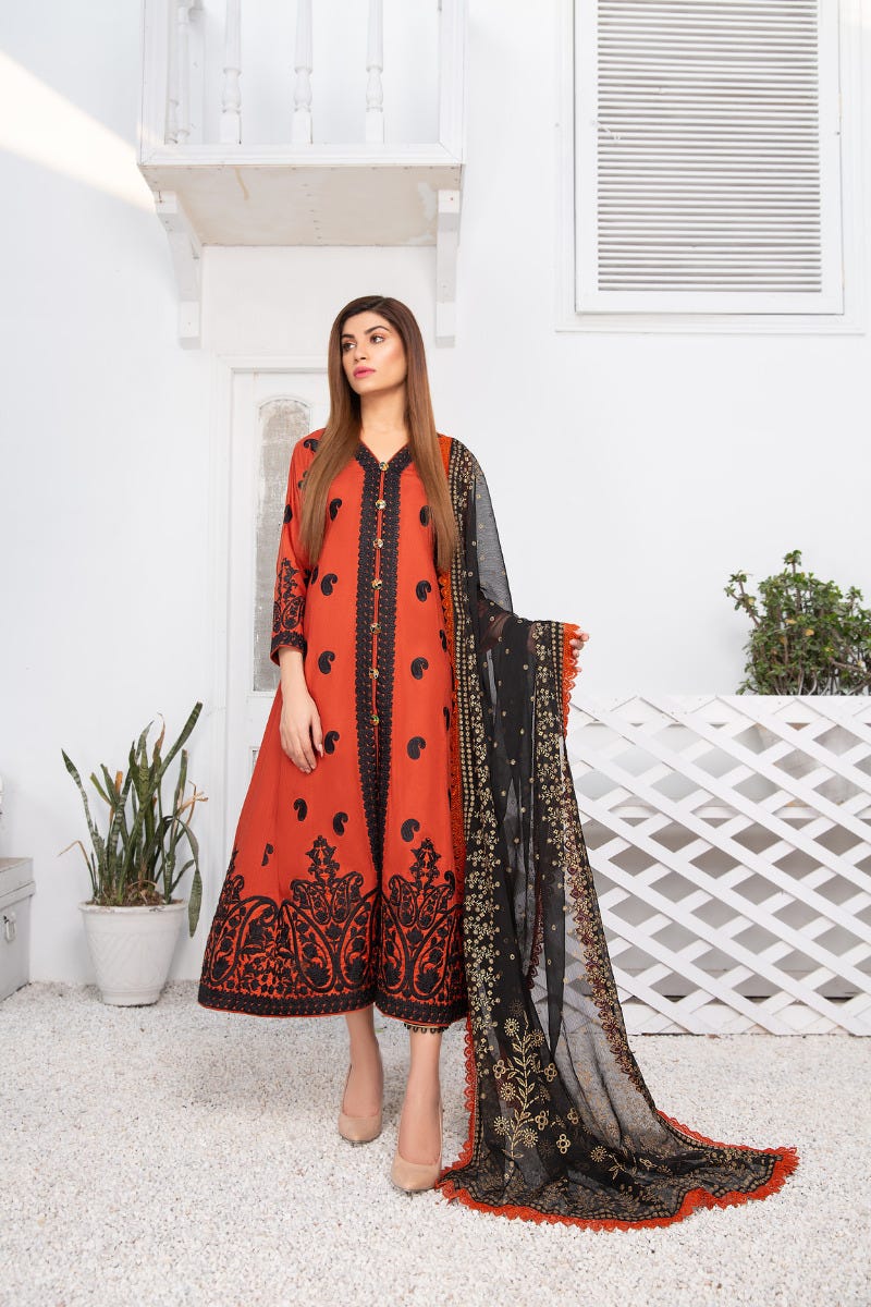Ready to Wear 3pcs Embroidered Dress by Gulwarun 01