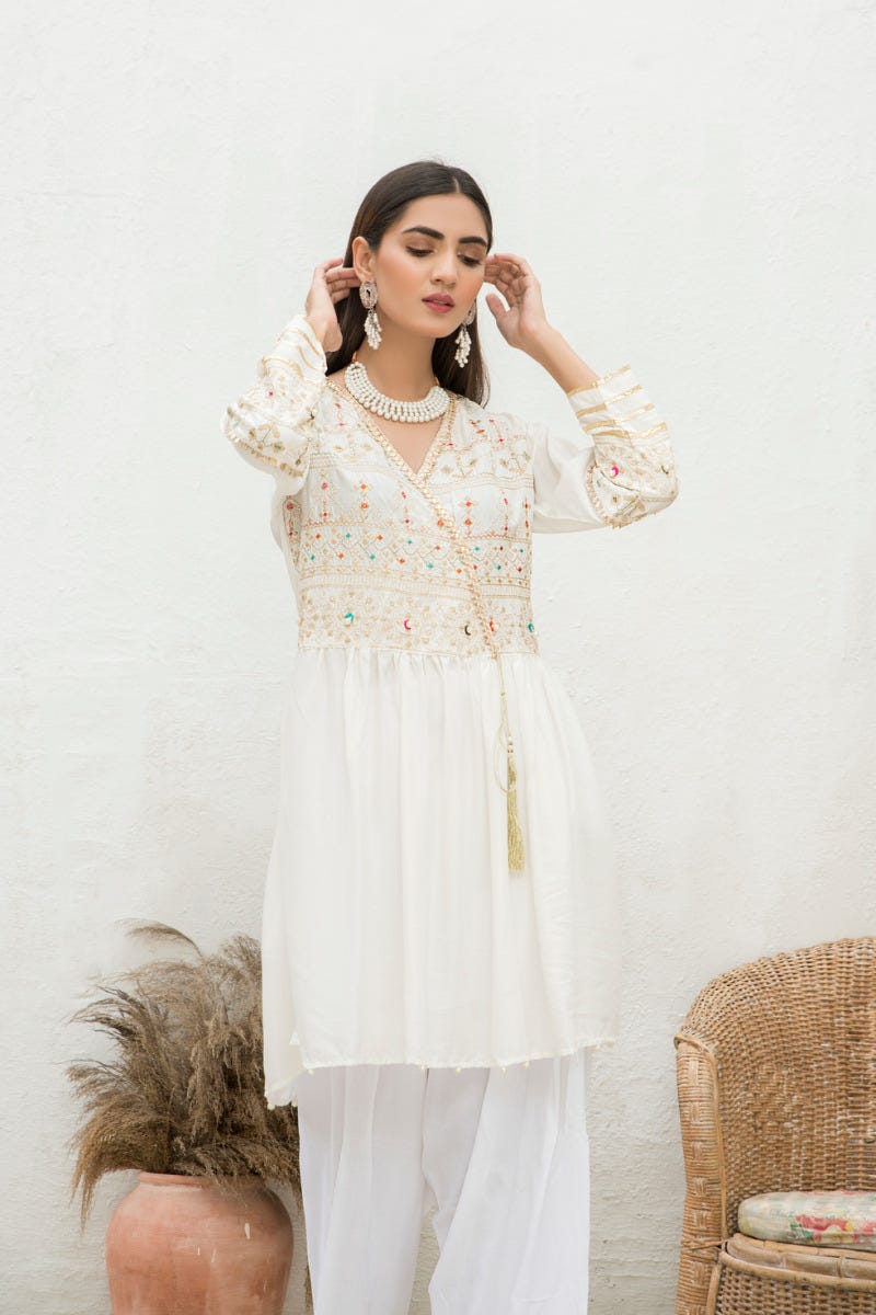 Winter 2 Pcs Linen Embroidered Dress by Hemline 07