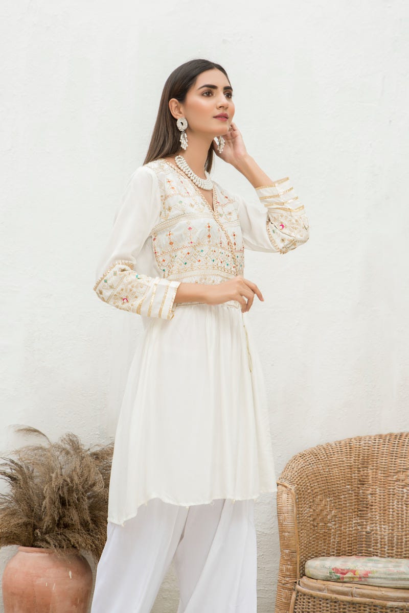 Winter 2 Pcs Linen Embroidered Dress by Hemline 07