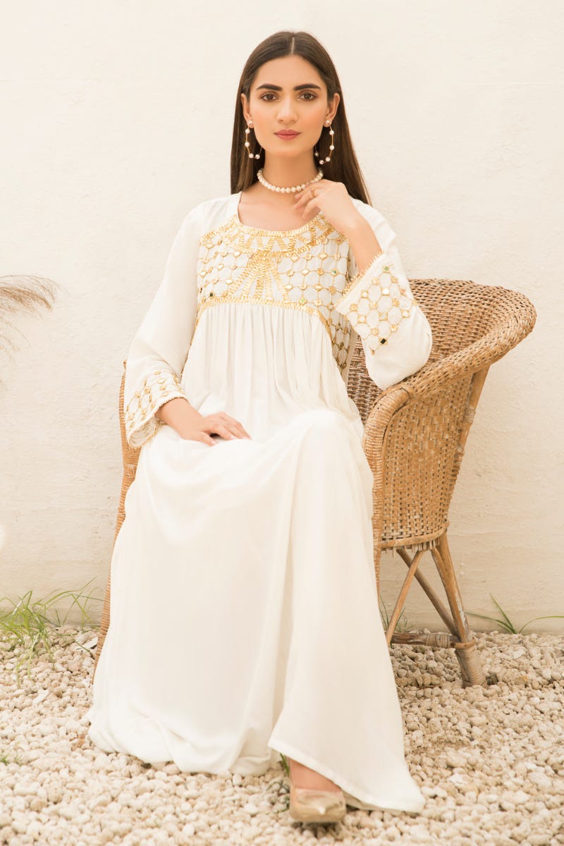 Winter 2 Pcs Linen Embroidered Dress by Hemline 04