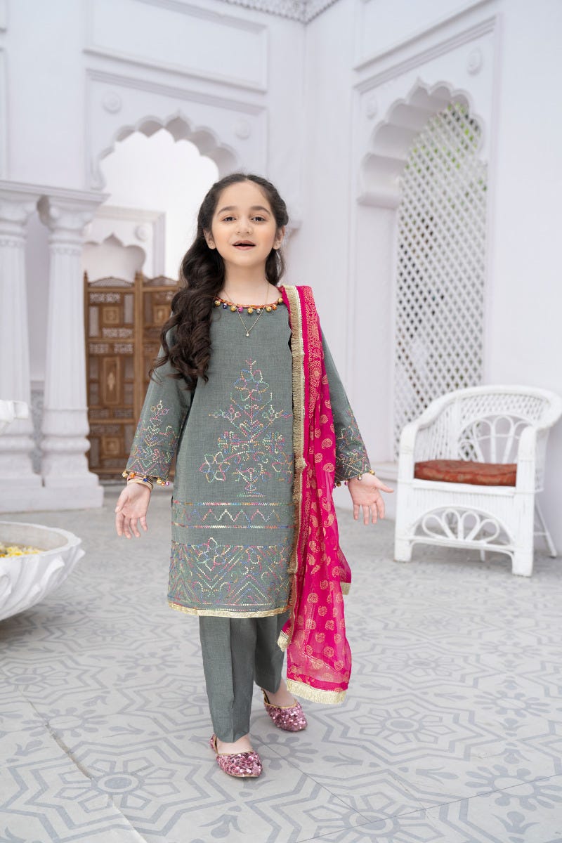 Kids Ready to Wear 3 Pcs Eid Lawn Collection by Gulwarun 09