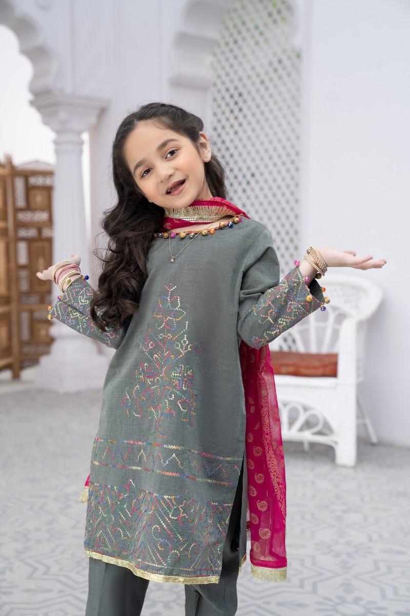 Kids Ready to Wear 3 Pcs Eid Lawn Collection by Gulwarun 09