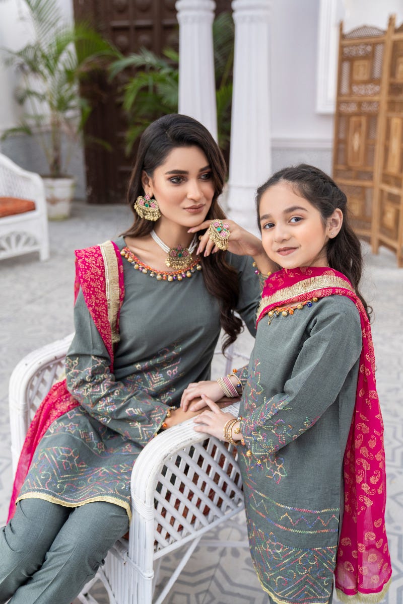 Kids Ready to Wear 3 Pcs Eid Lawn Collection by Gulwarun 09