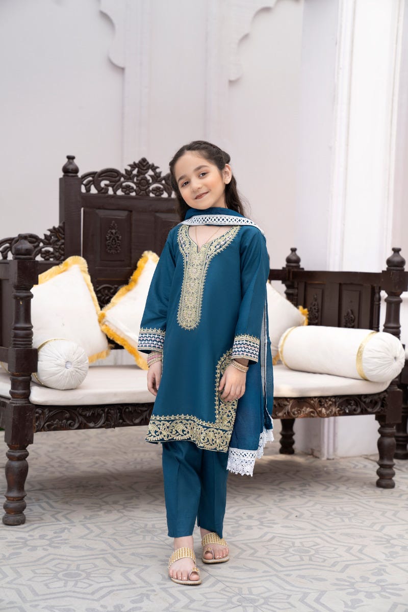 Kids Ready to Wear 3 Pcs Eid Lawn Collection by Gulwarun 06