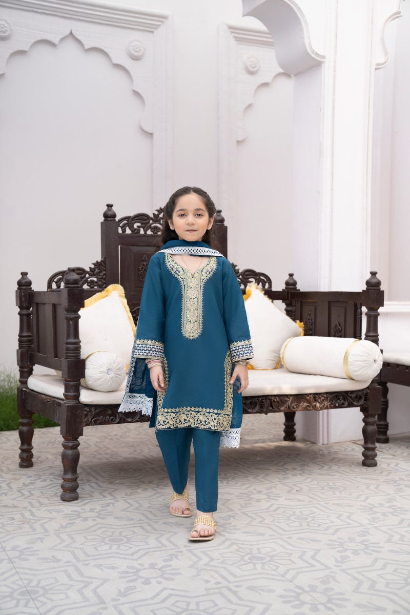 Kids Ready to Wear 3 Pcs Eid Lawn Collection by Gulwarun 06