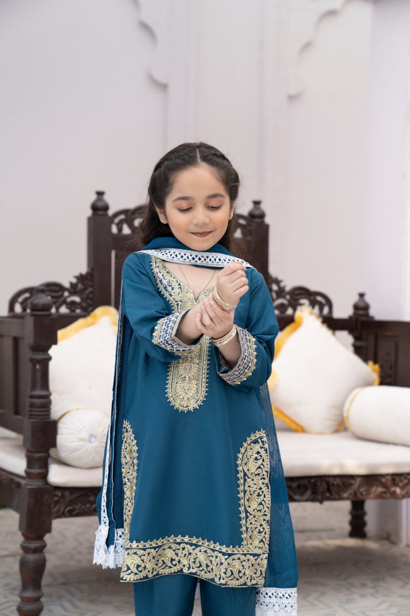 Kids Ready to Wear 3 Pcs Eid Lawn Collection by Gulwarun 06