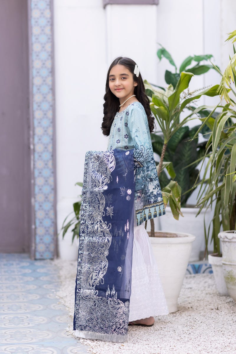 Kids Sofia 3pc Festive Embroidered Lawn 05