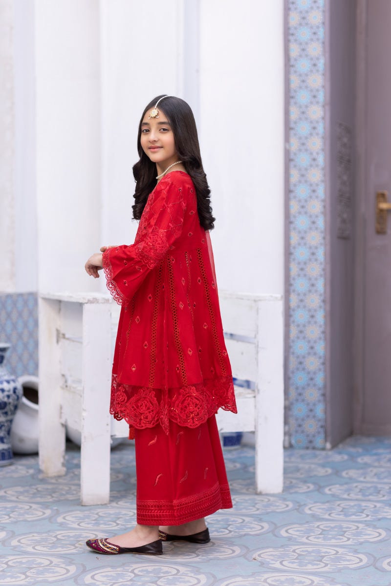 Kids Sofia 3pc Festive Embroidered Lawn 04