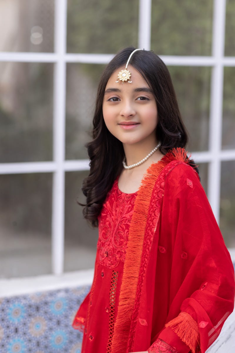 Kids Sofia 3pc Festive Embroidered Lawn 04
