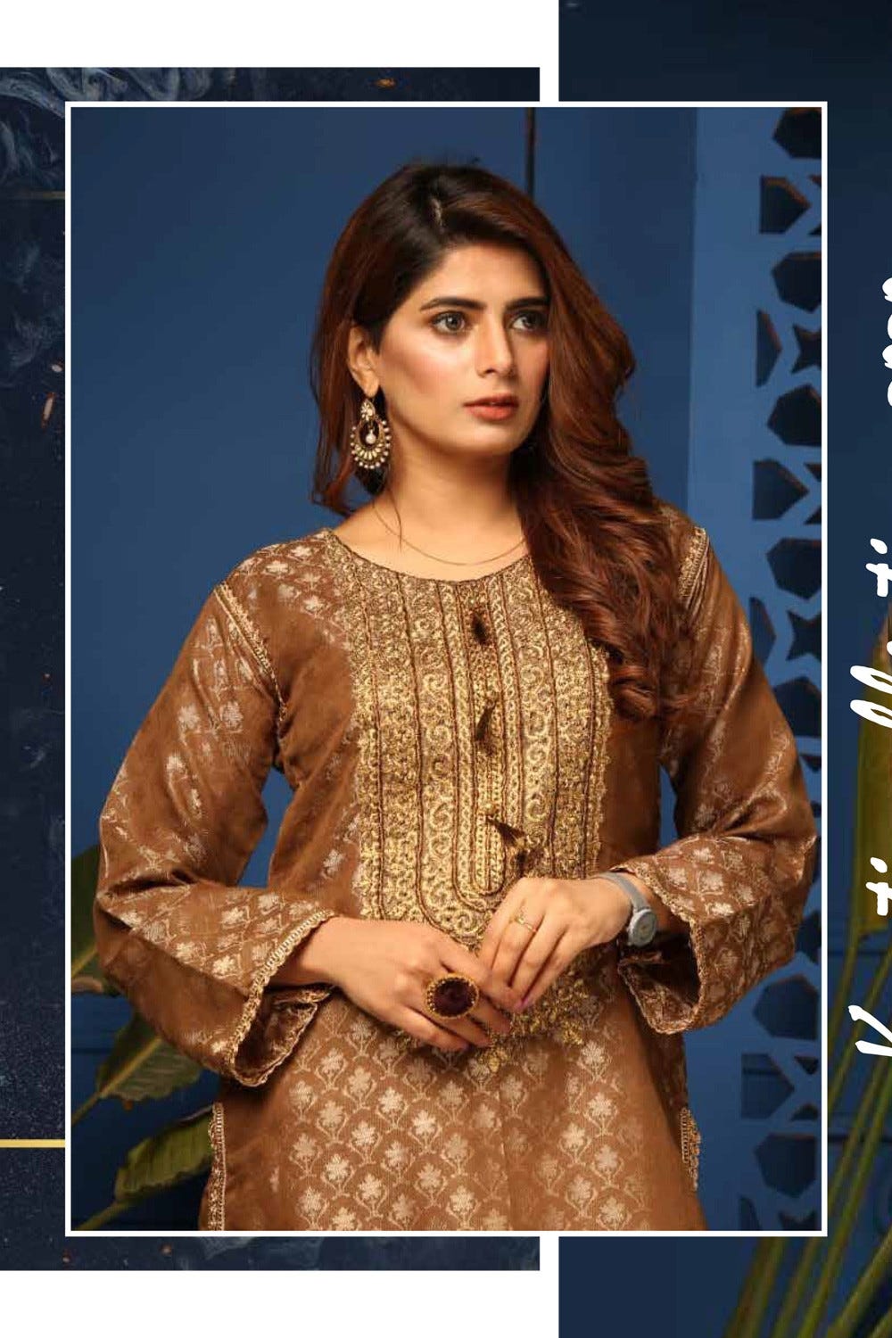 Jacquard Embroidered Kurta by Simrans