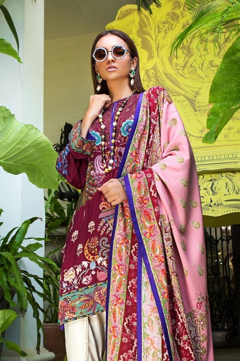 3 Pc Sana Safinaz Ready to Wear Winter 19 Mahay Collection 01B