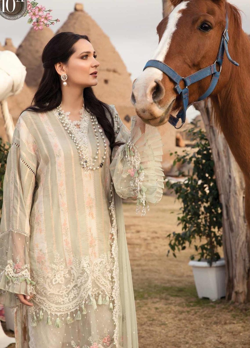 Maria B Luxury Lawn Ready to Wear Collection 10A