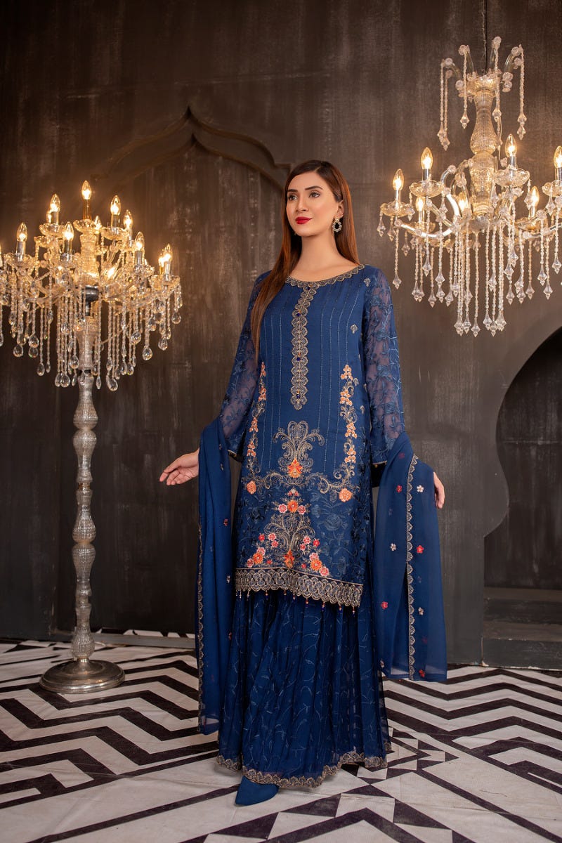 Luxury Chiffon Ready to Wear Eid Collection with handwork details 05