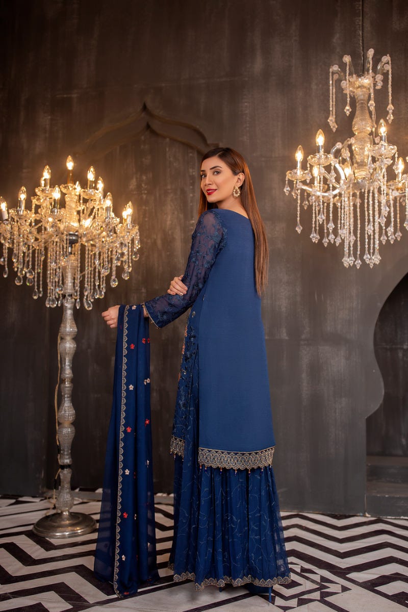 Luxury Chiffon Ready to Wear Eid Collection with handwork details 05