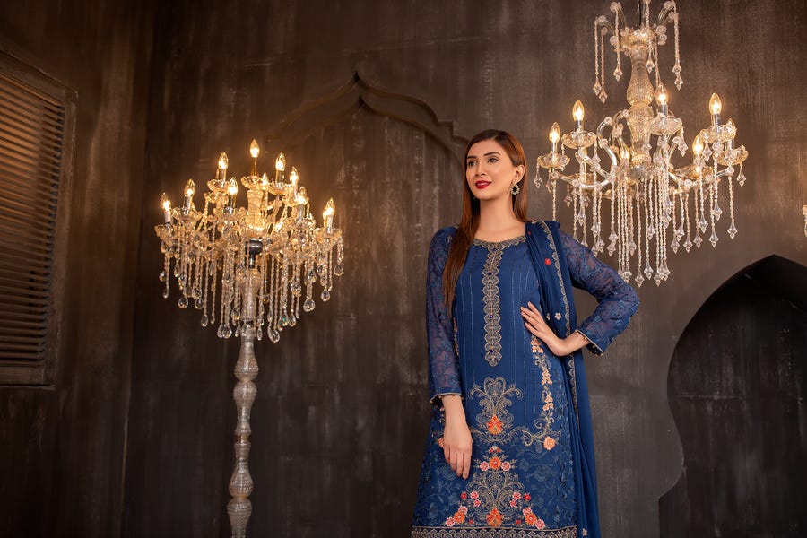 Luxury Chiffon Ready to Wear Eid Collection with handwork details 05