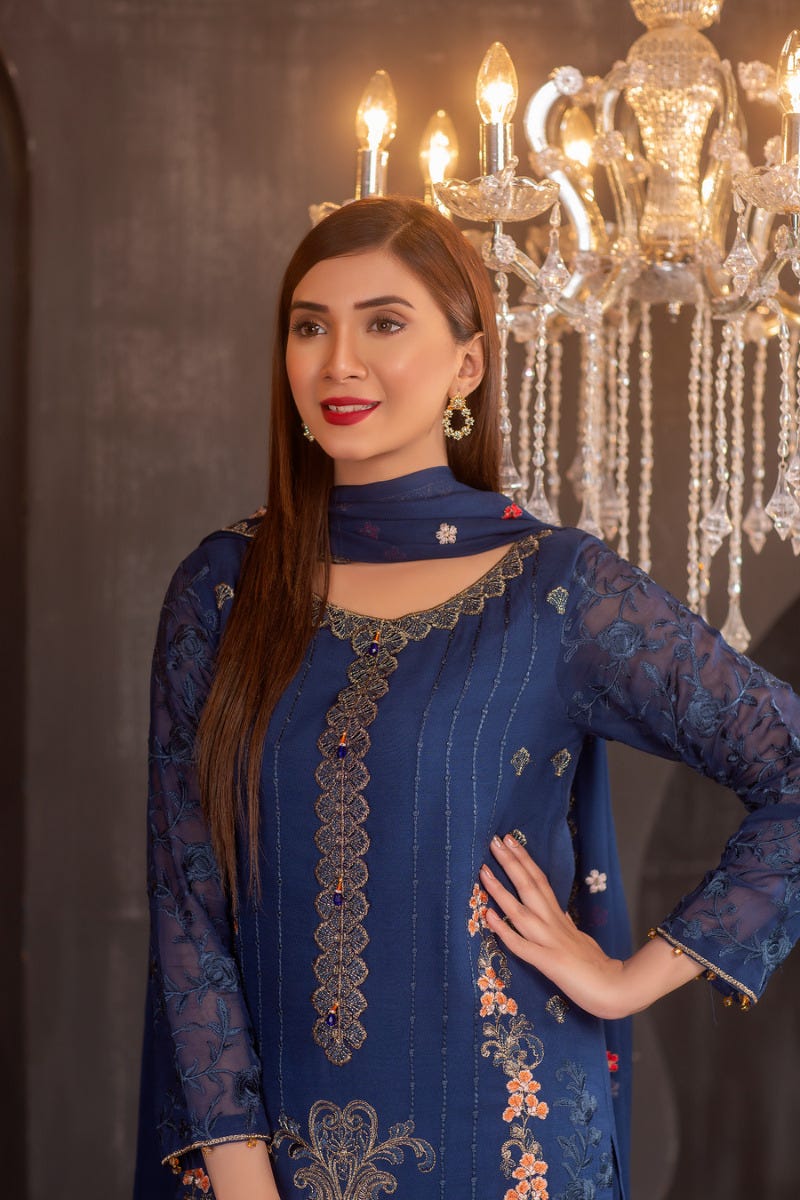 Luxury Chiffon Ready to Wear Eid Collection with handwork details 05