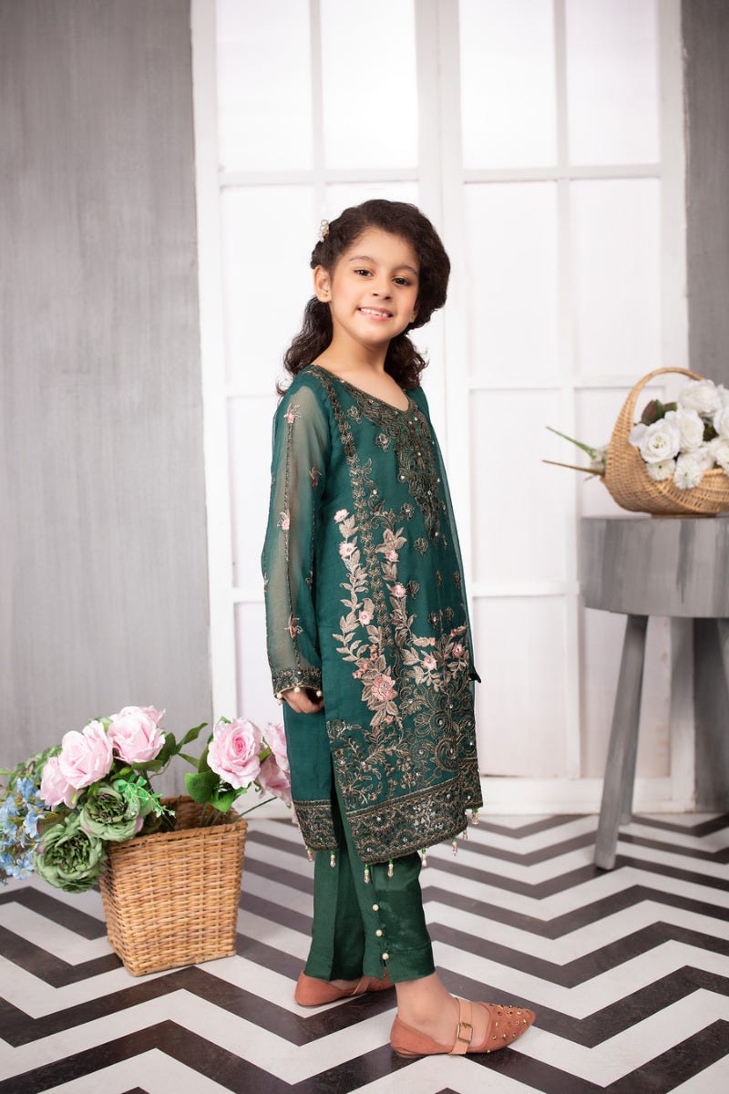 Kids Luxury Chiffon Ready to Wear Eid Collection with handwork details 02