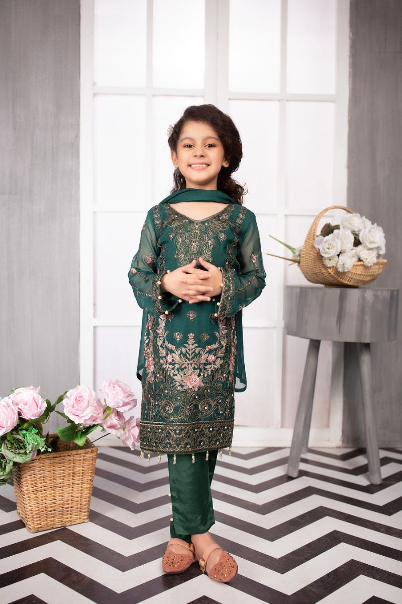 Kids Luxury Chiffon Ready to Wear Eid Collection with handwork details 02