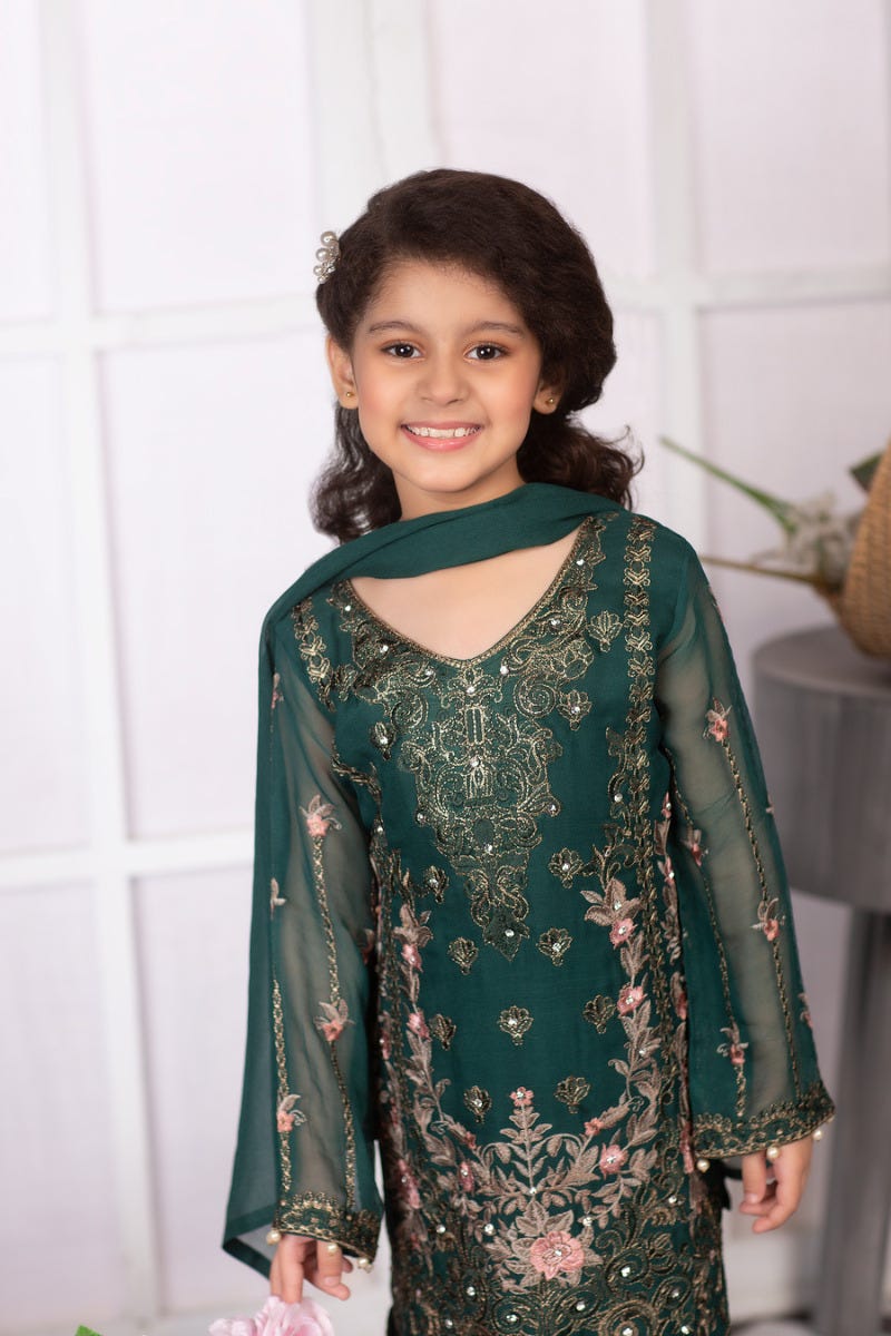 Kids Luxury Chiffon Ready to Wear Eid Collection with handwork details 02