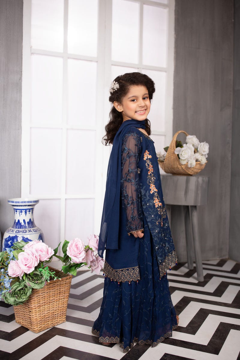Kids Luxury Chiffon Ready to Wear Eid Collection with handwork details 05
