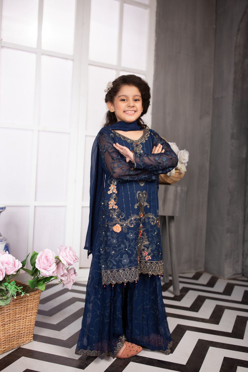 Kids Luxury Chiffon Ready to Wear Eid Collection with handwork details 05