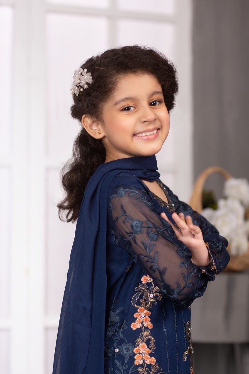 Kids Luxury Chiffon Ready to Wear Eid Collection with handwork details 05