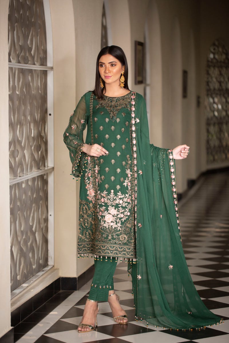 Luxury Chiffon Ready to Wear Eid Collection with handwork details 02