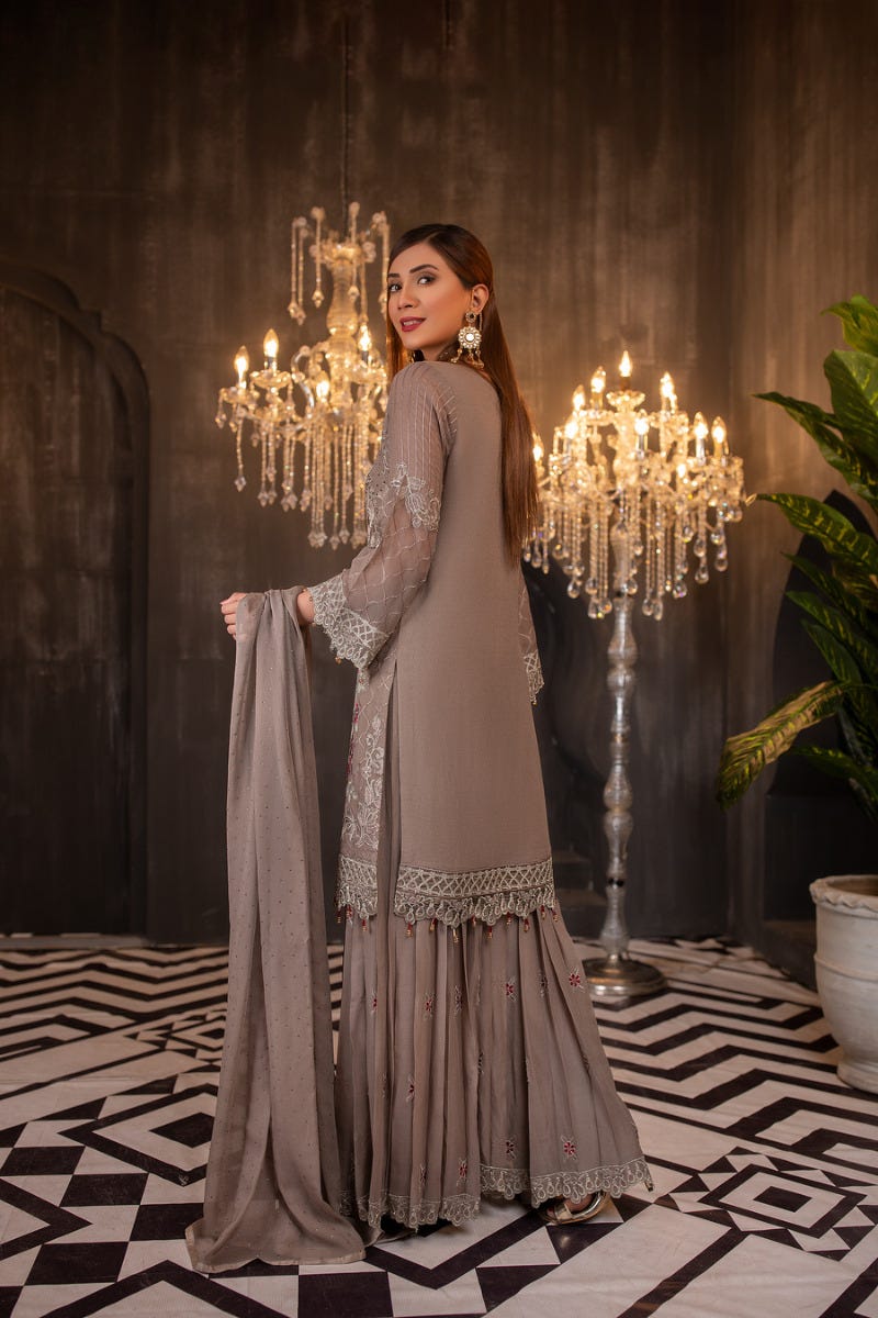 Luxury Chiffon Ready to Wear Eid Collection with handwork details 04