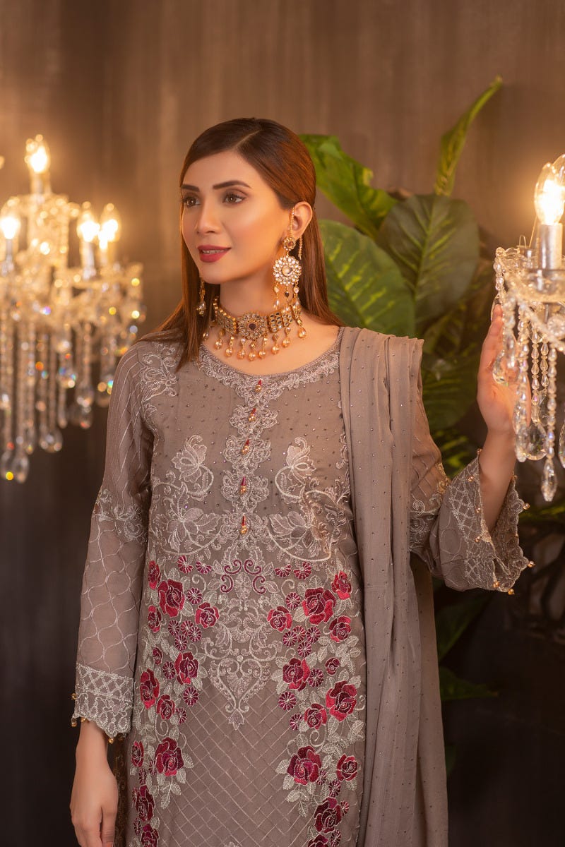 Luxury Chiffon Ready to Wear Eid Collection with handwork details 04