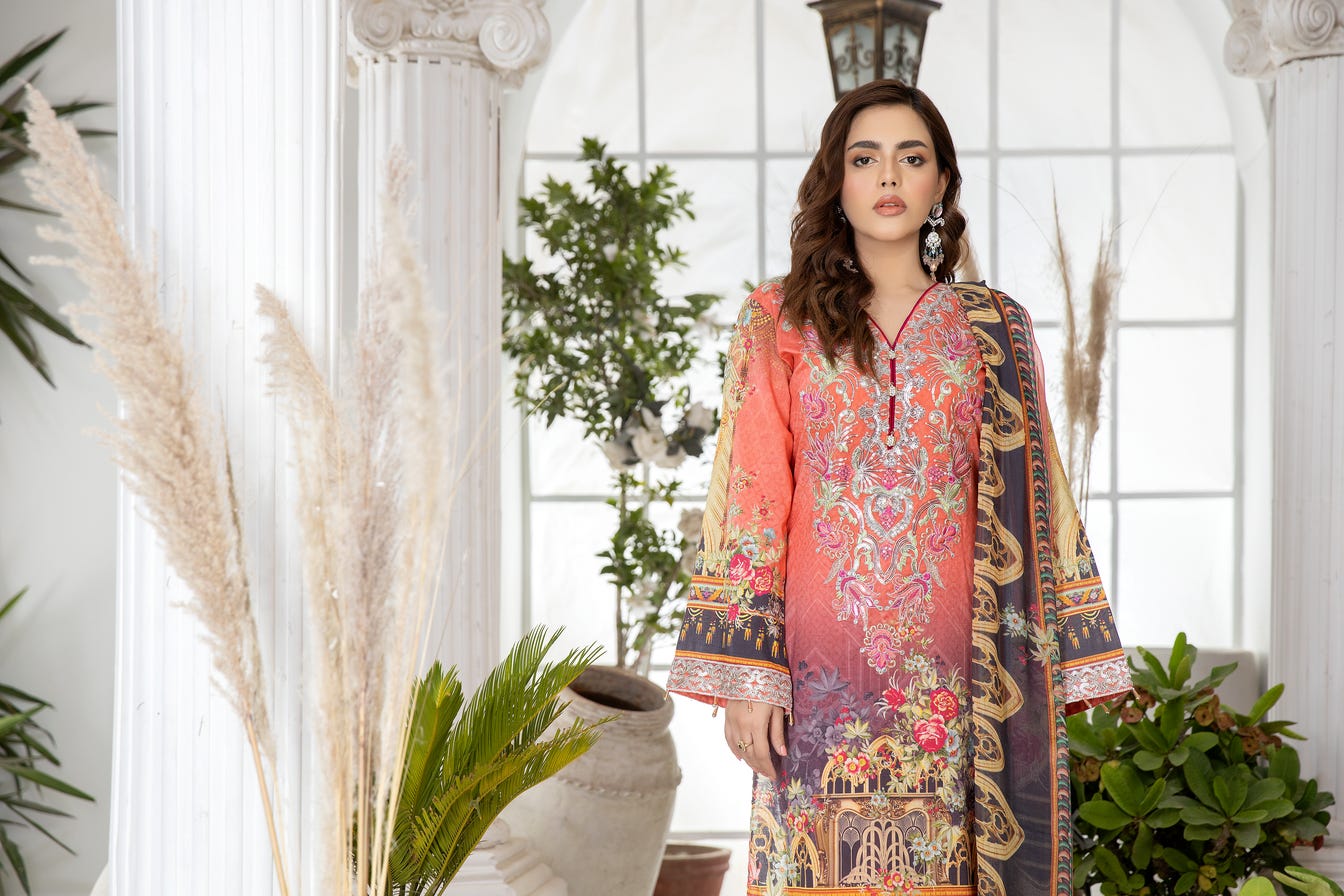 Luxury Lawn Ready to Wear Eid Collection by Mona 04