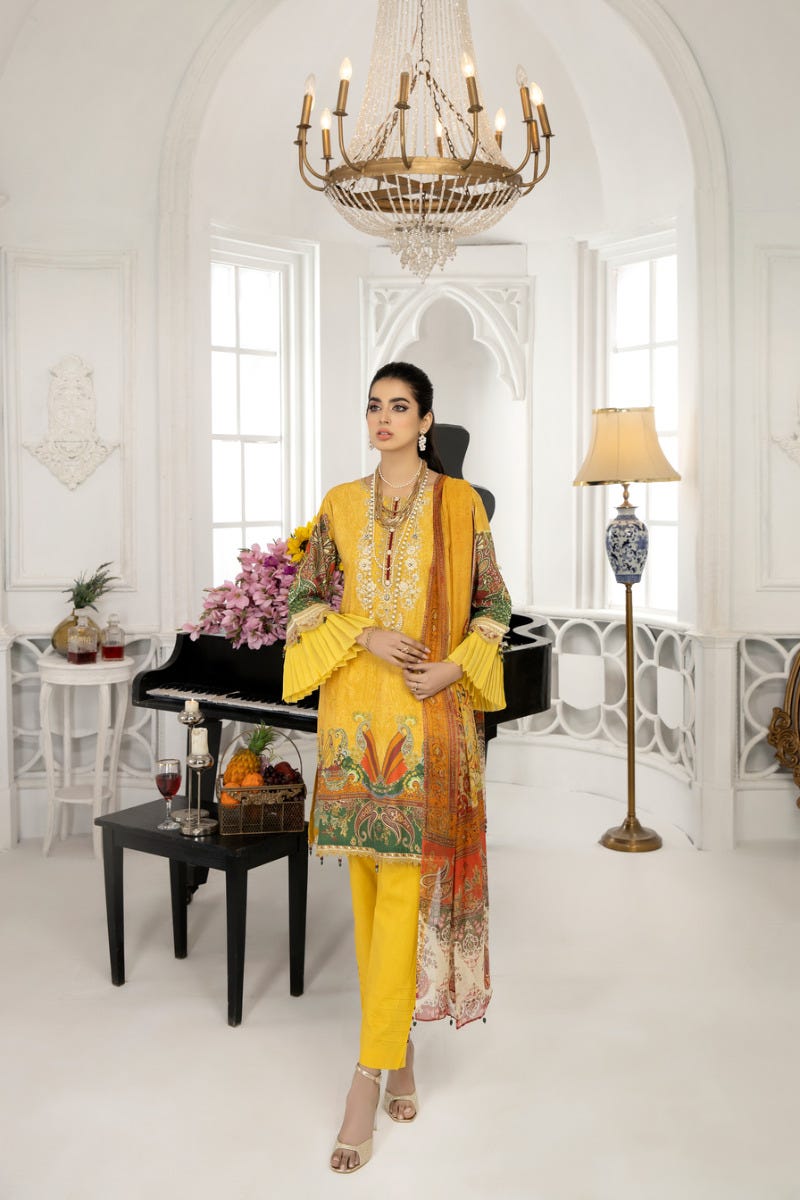 Ready to Wear 3 Pcs Embroidered Lawn Collection by Mona 08