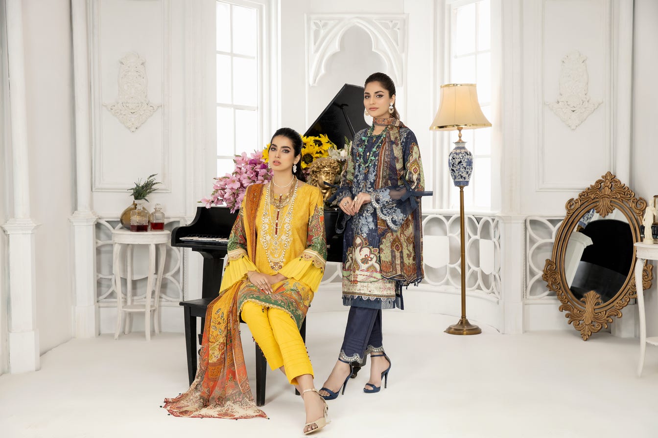 Ready to Wear 3 Pcs Embroidered Lawn Collection by Mona 08