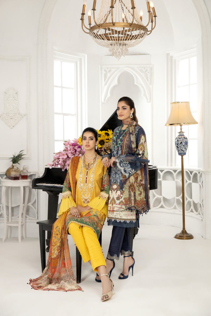 Ready to Wear 3 Pcs Embroidered Lawn Collection by Mona 08