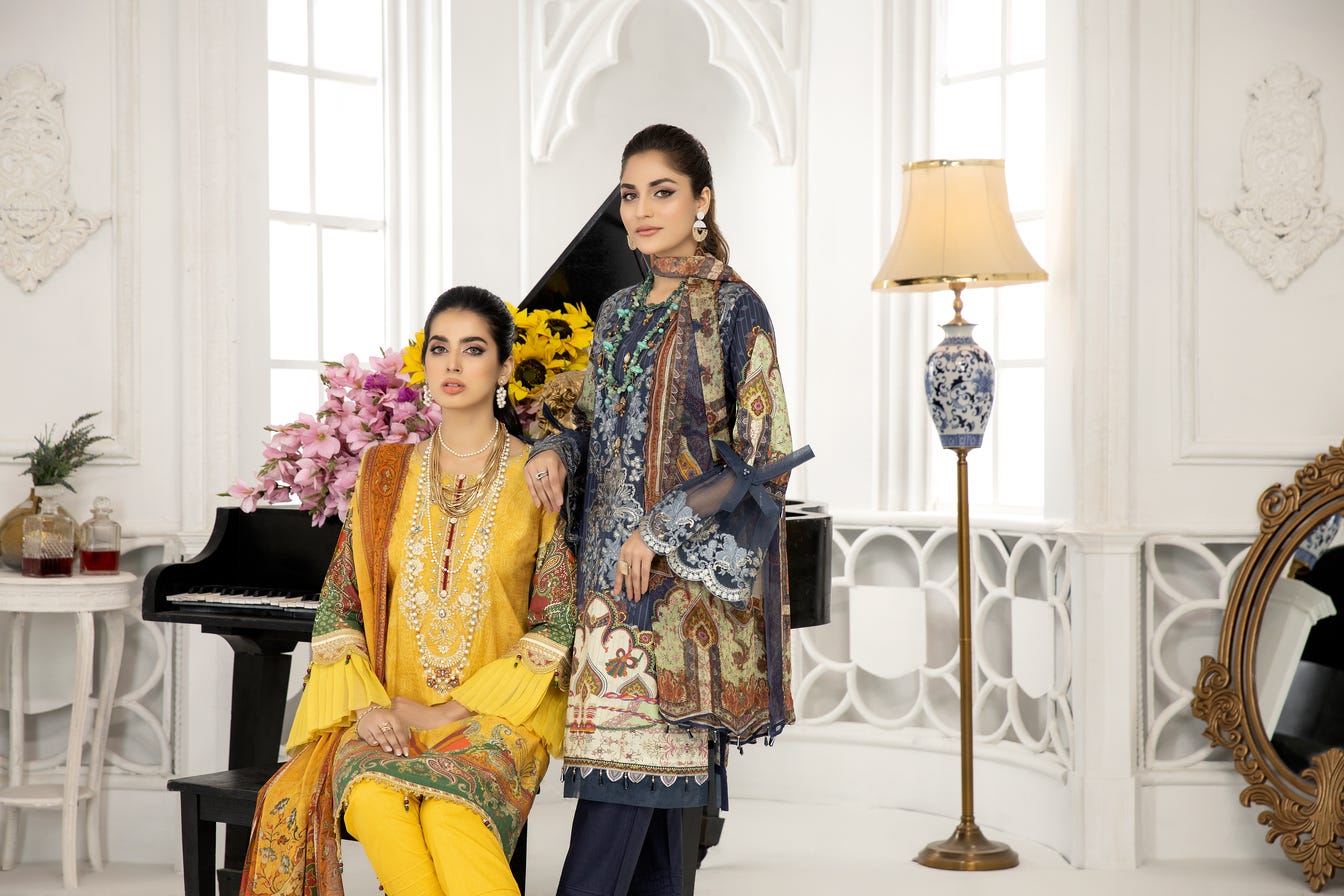 Ready to Wear 3 Pcs Embroidered Lawn Collection by Mona 08