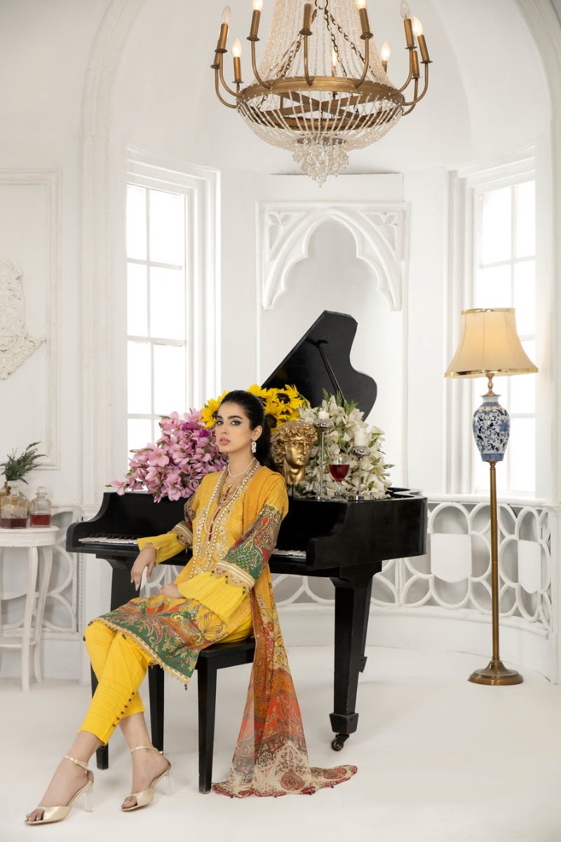 Ready to Wear 3 Pcs Embroidered Lawn Collection by Mona 08