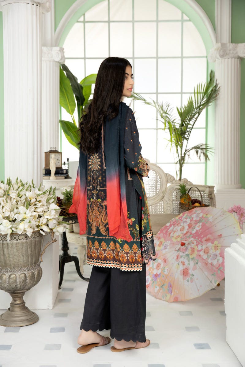 Kids Ready to Wear 3 Pcs Embroidered Lawn Collection by Mona 03